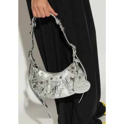 Balenciaga Heart Mirror Shoulder Bag In Silver