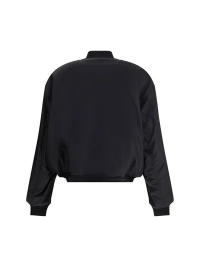 Balenciaga Black Polyamide Large Fit Bomber Jacket In Black