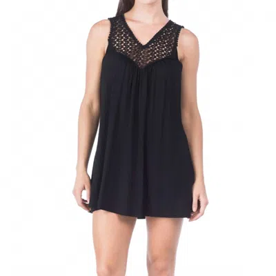 Kenneth Cole Reaction Casablanca Crochet Tank Dress In Black In Black