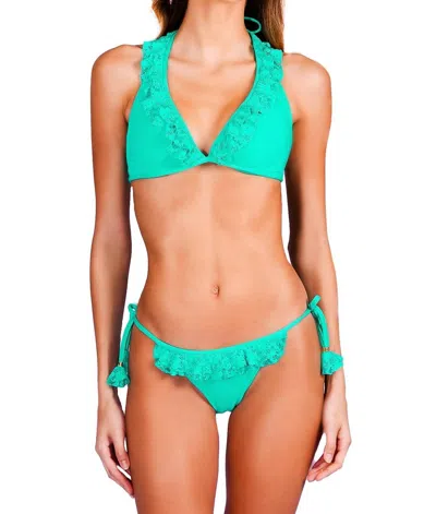 Despi Lace Ruffle Bikini In Malachite