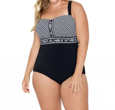 Christina Swimwear Jardin Secret Bandeau One Piece Swimsuit - Plus Size In Chr Black