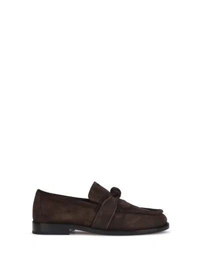 Bottega Veneta Astaire Fondente Suede Moccasin In Brown