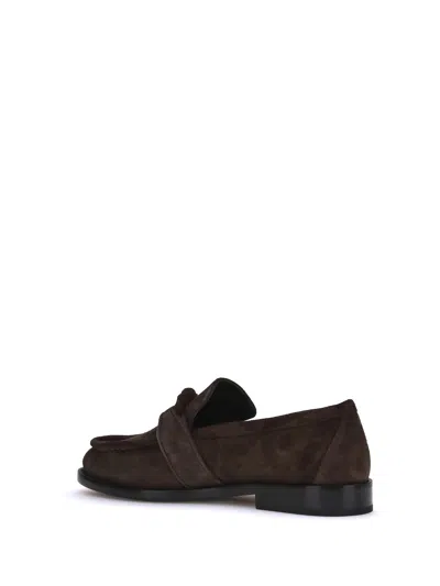 Bottega Veneta Astaire Fondente Suede Moccasin In Brown