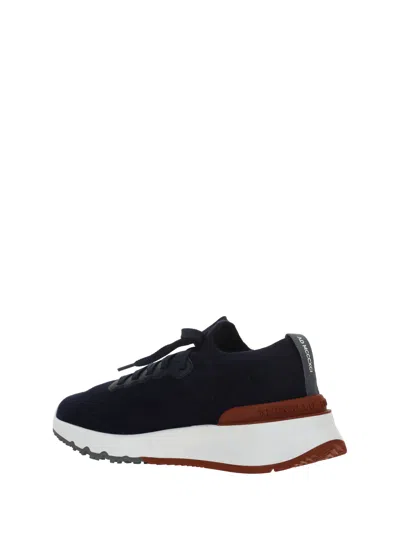 Brunello Cucinelli Sneakers With Mesh Panels In Black