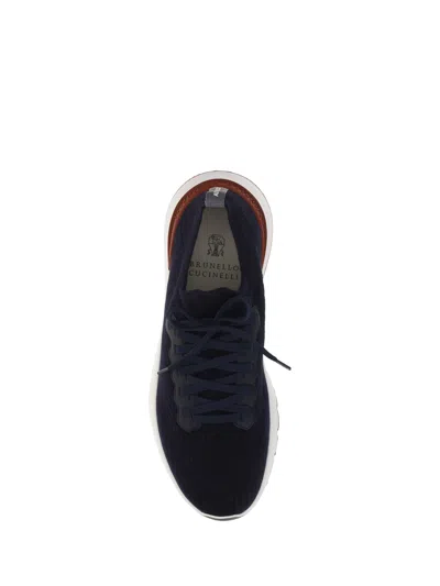 Brunello Cucinelli Sneakers With Mesh Panels In Black