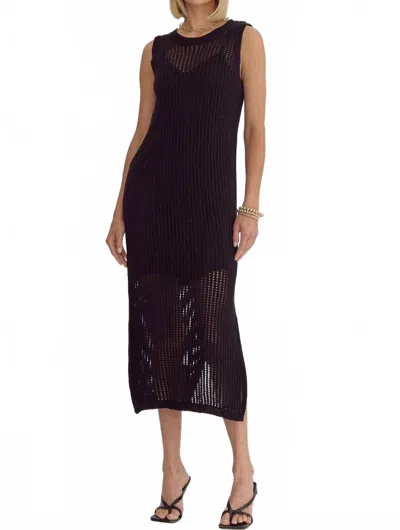 Entro Knit Sleeveless Midi Dress In Black In Black
