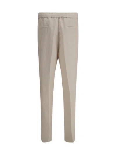 Brunello Cucinelli Linen Pants In Neutral