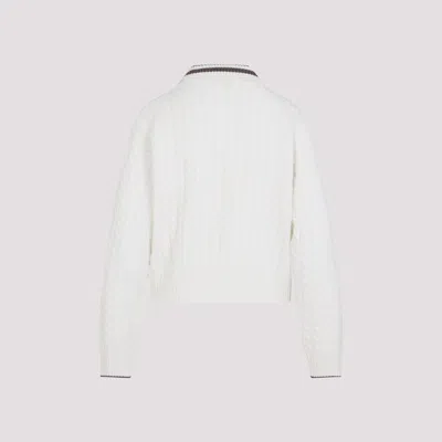 Brunello Cucinelli Sport Club Pullover With White Cashmere In White