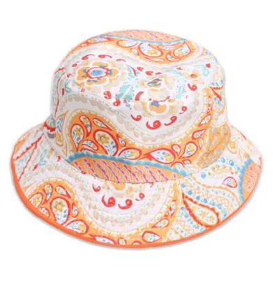 Melissa Masse Women's Print Bucket Hat In Orange Paisley In Multi