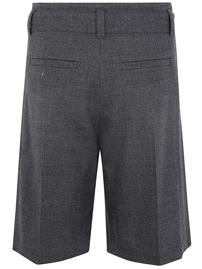 Brunello Cucinelli Waist Belted Pleated Shorts Pockets In Gray