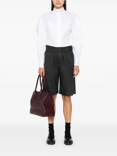Brunello Cucinelli Waist Belted Pleated Shorts Pockets In Gray