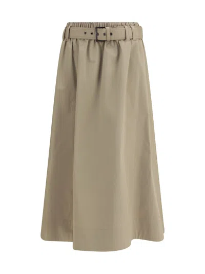Brunello Cucinelli Belted Midi Skirt