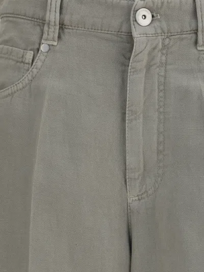 Brunello Cucinelli Women Wide-leg Jeans In Green