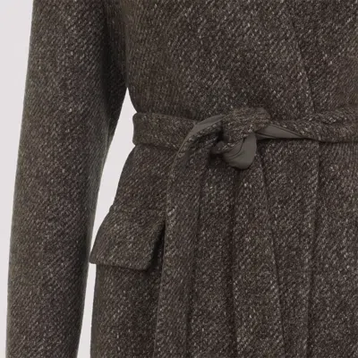 Brunello Cucinelli Brown Wool Trench Coat