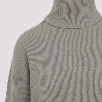 Brunello Cucinelli Wool Cashmere Silk Pullover In Gray