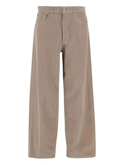 Haikure Oversized Velvet Trousers Belt Loops In Brown