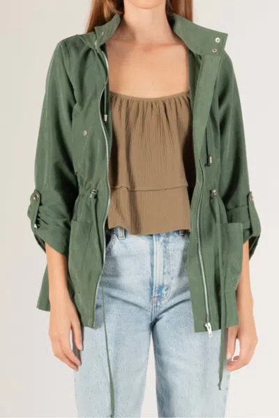 Before You Microsuede Anorak Jacket In Hunter Green