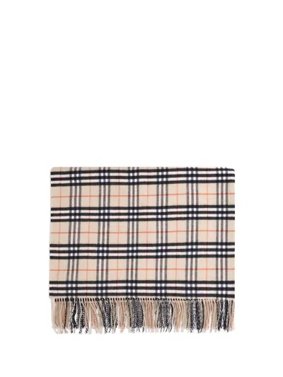 Burberry Women Check Wool Blanket In Neutral