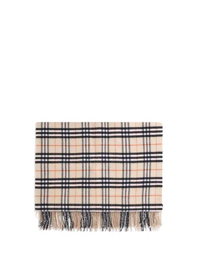 Burberry Women Check Wool Blanket In Neutral