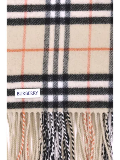 Burberry Women Check Wool Blanket In Neutral
