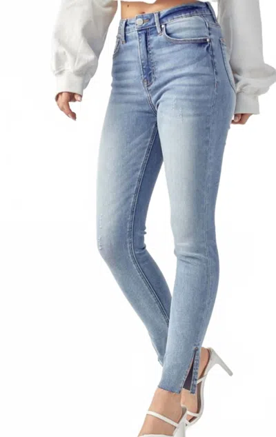 Risen High Rise Relaxed Fit Skinny Jeans In 219 Fade Out In Blue