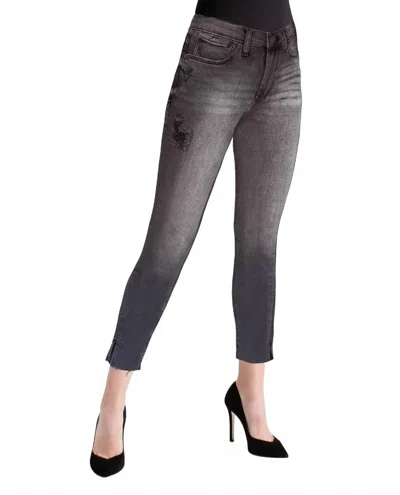 Kensie High Rise Raw Hem Skinny Jean In Ramona In Black