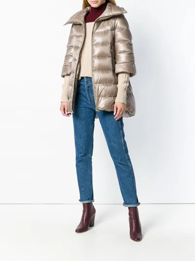 Herno Cleofe Medium Quilted Nylon Down Jacket In Neutral