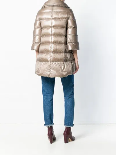 Herno Cleofe Medium Quilted Nylon Down Jacket In Neutral
