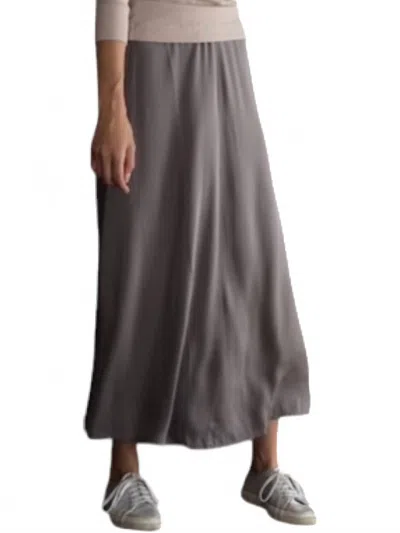 Private 0204 Silk Maxi Skirt In Greige In Gray