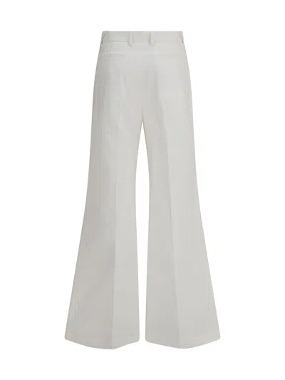 Chloé Wide-leg Flare Pants With Waist Belt Loops In White
