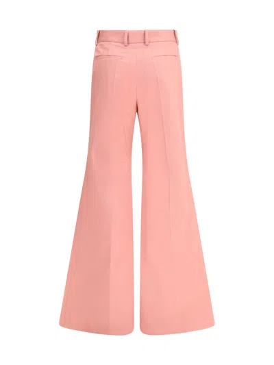 Chloé Trousers Flared Leg Belt Loops In Pink