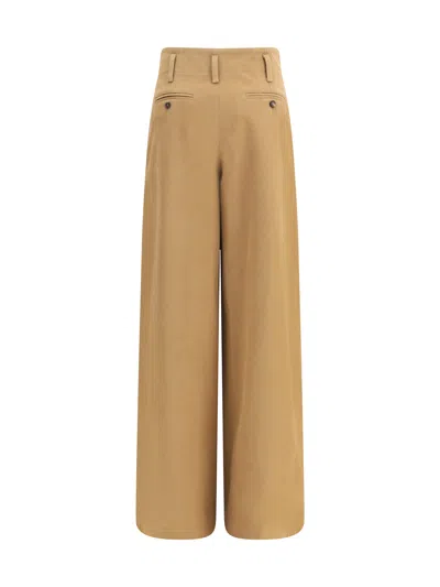 Chloé High-rise Wide-leg Pants In Cotton Canvas In Brown