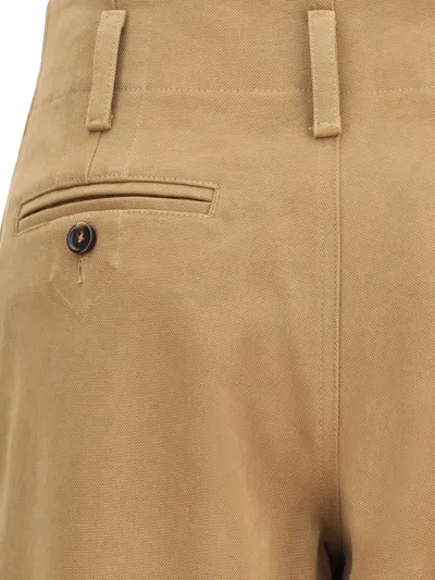 Chloé High-rise Wide-leg Pants In Cotton Canvas In Brown