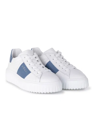 Hogan H-stripes Nappa Leather Sneakers In White