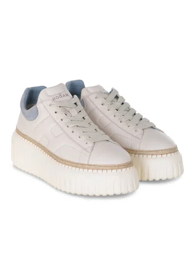 Hogan "h Stripes" Sneakers Made Of Leather. In Neutral
