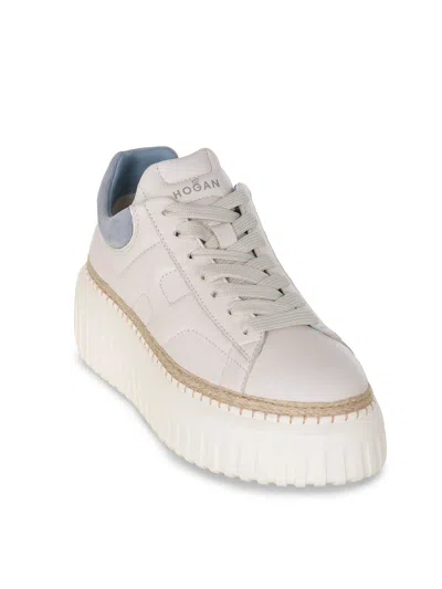Hogan "h Stripes" Sneakers Made Of Leather. In Neutral