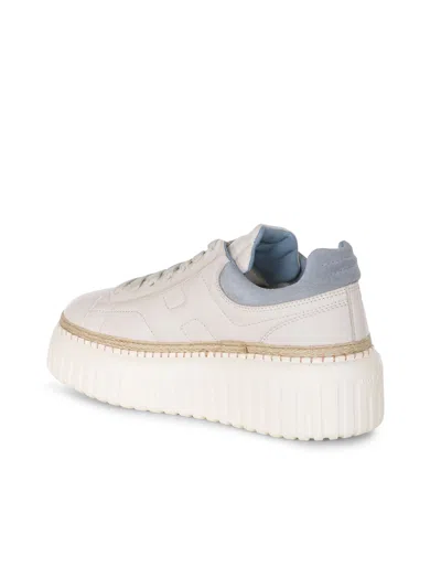 Hogan "h Stripes" Sneakers Made Of Leather. In Neutral