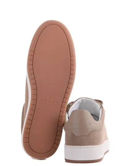 Hogan Rubber Sole Sneakers Perforated Detailing In Neutral