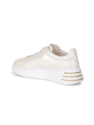 Hogan "rebel" Sneakers Made Of Leather. In Neutral
