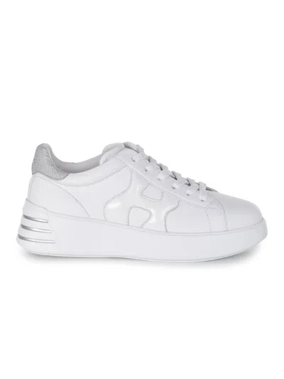Hogan Nappa Leather Rebel Sneakers In White