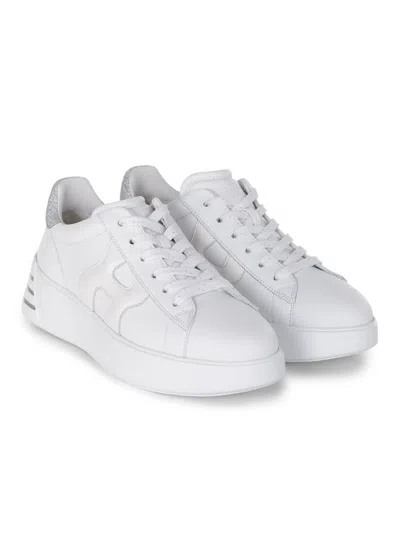 Hogan Nappa Leather Rebel Sneakers In White