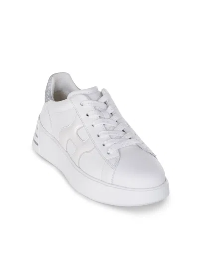 Hogan Nappa Leather Rebel Sneakers In White