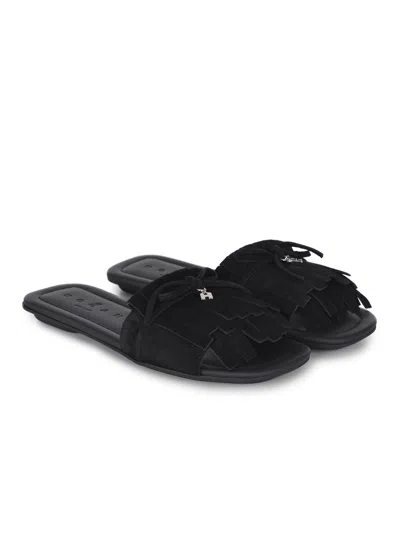 Hogan Slippers Made Of Leather. In Black