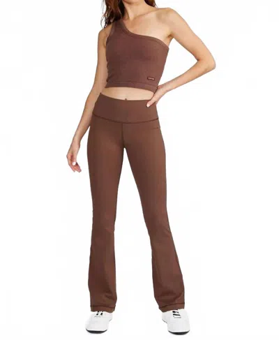 Cream Yoga Grace Flare Leggings In Mocha In Brown