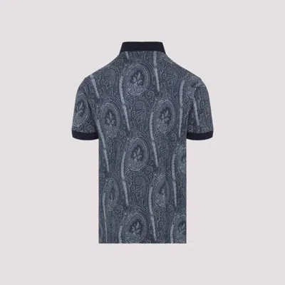 Etro Paisley Polo T-shirt In Blue