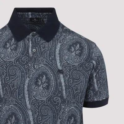 Etro Paisley Polo T-shirt In Blue