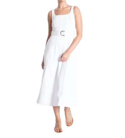 Karina Grimaldi Liliana Denim Midi Dress In White