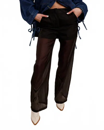 Mimosa Better Walk The Line Organza Pants In Black In Black