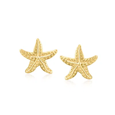 Rs Pure By Ross-simons Italian 14kt Yellow Gold Starfish Stud Earrings In Gold