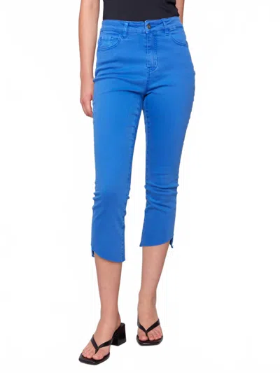 Charlie B Twill Capri Pants In Coastal Blue